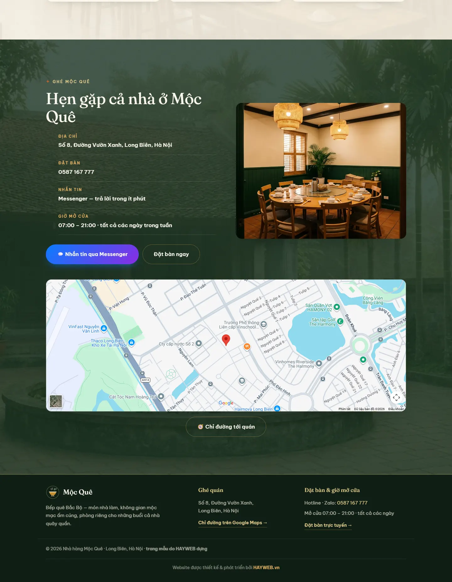 Website demo Mộc Quê trên máy tính — phần 5/5