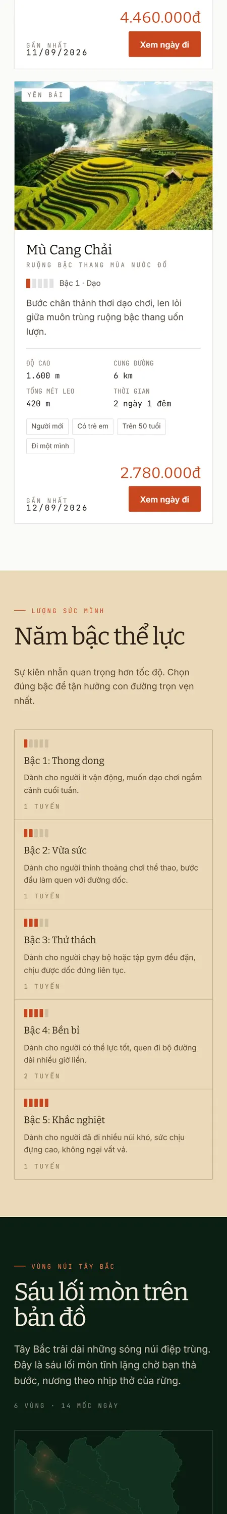 Website demo Dặm Xa trên điện thoại — phần 3/9