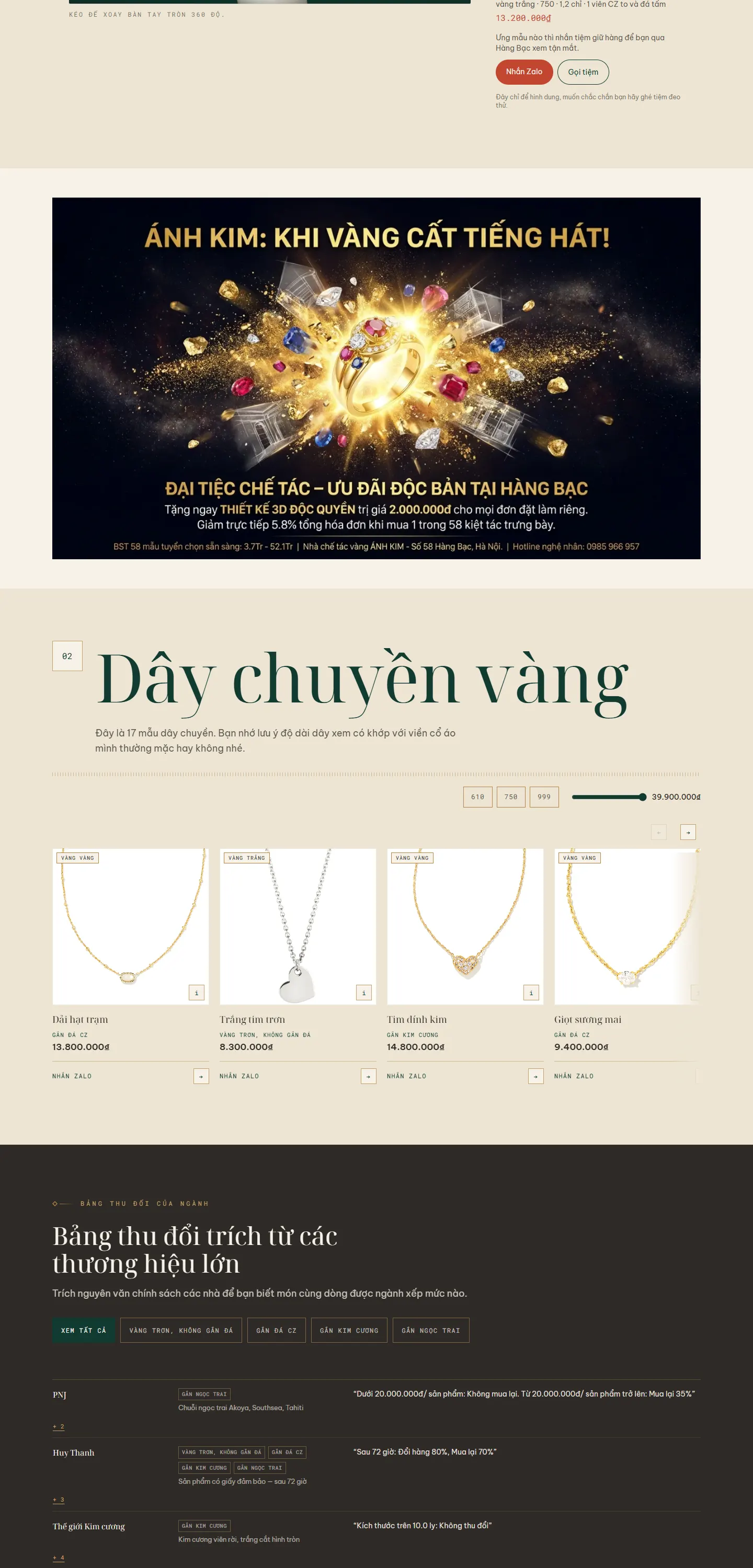 Website demo Ánh Kim trên máy tính — phần 3/7