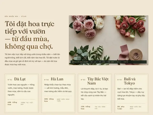 Giữa trang website demo Lan Hoa