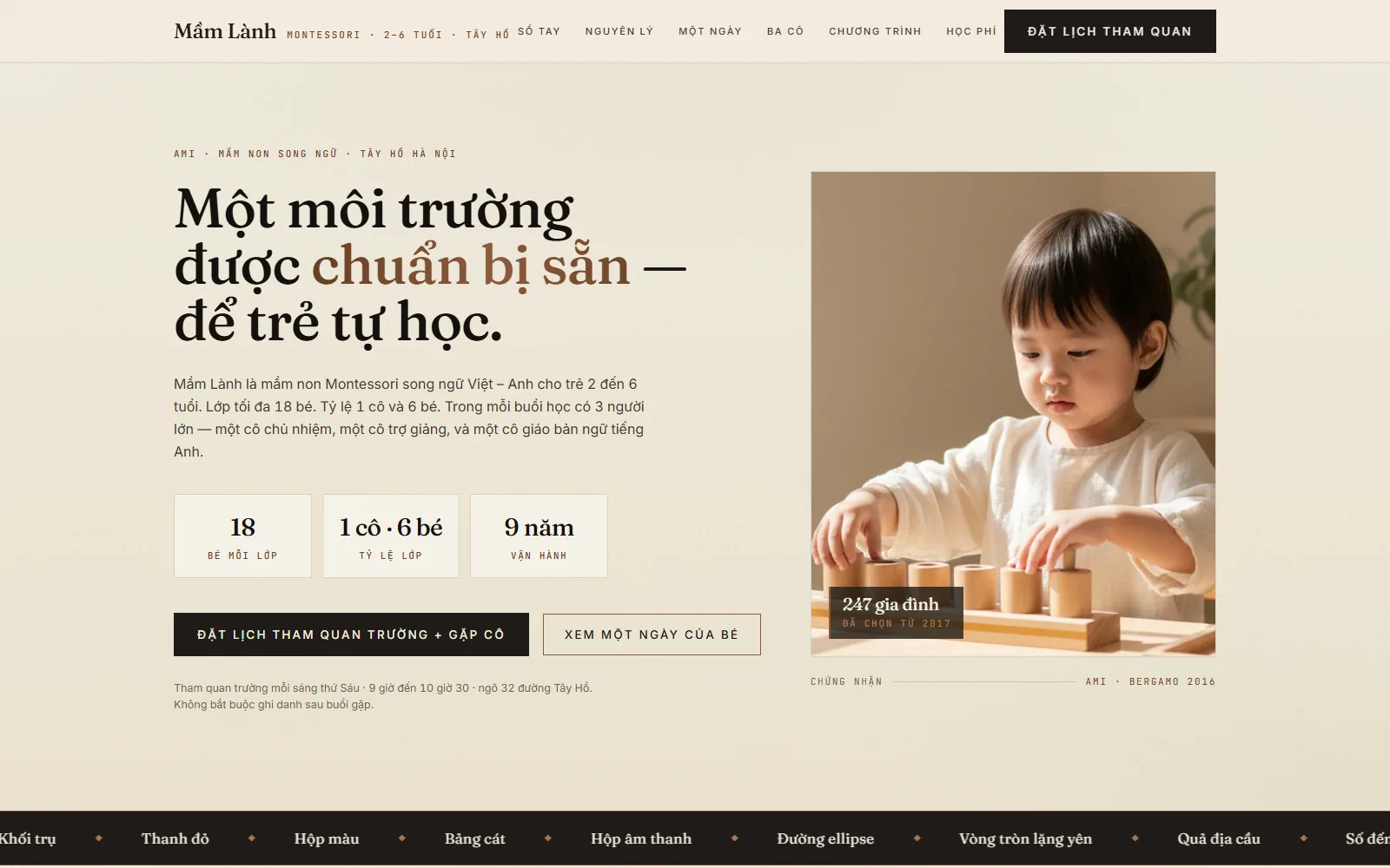 Mầm Lành Montessori — Song ngữ VN-EN 2–6 tuổi demo screenshot