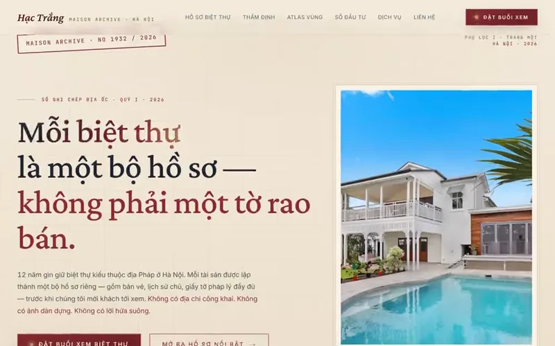 Hạc Trắng Estates — Biệt thự di sản demo screenshot